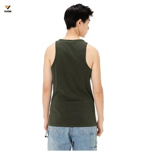 Camiseta sin mangas acanalada de algodón 100% de alta calidad para hombre, camiseta sin mangas informal personalizada con ajuste muscular para entrenamiento en el gimnasio - Product Image 4