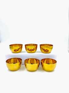 Juego de cuencos de acero inoxidable de 6 piezas con revestimiento de PVD dorado Respetuoso con el medio ambiente Apto para lavavajillas Técnica pulida para servir alimentos - Product Image 4