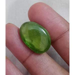 Hecho a mano verde peridoto piedra preciosa cabujón facetado corte suave forma ovalada piedra de fabricación de joyas naturales - Product Image 3
