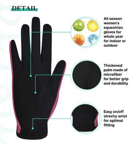 Recién llegado, guantes de equitación para mujer, invierno, guantes de caballo ecuestre, patrón de silicona para mujer, guante de equitación con patrón de estrella - Product Image 1