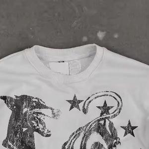 เสื้อยืดแขนยาวทรงโอเวอร์ไซส์สำหรับผู้ชายกราฟิกวาฟเฟิลฮิปฮอป - Product Image 4