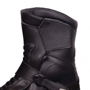 Ensemble de bottes de moto en cuir noir de qualité supérieure pour hommes, fabriquées avec des matériaux de haute qualité et une semelle durable et résistante, forte adhérence - Product Image 3