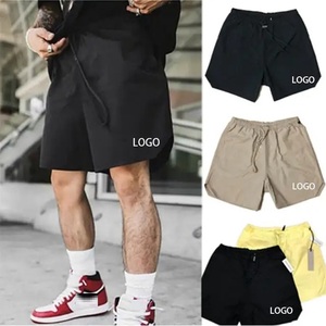 Wholesale Cotton Fleece Men's Cargo Shorts-Elastic Waist Quick Dry Breathable Custom Fashion Loose Fit Patch Pockets - Product Image 3
