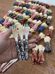 Ensemble de couverts en nacre polie faits à la main pour dessert, caviar, hôtel, restaurant, café, vente en gros au Vietnam - Product Image 2