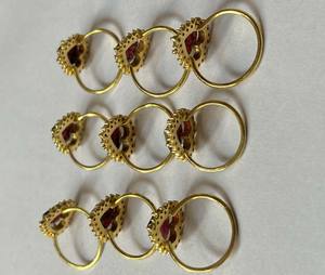 Awesome <b>Heart</b> Shape With CZ Setting Garnet Faceted Gems Fine <b>Ring</b> 10mm Bezel Set Handmade Sterling Silver Gold Plated Love <b>Ring</b> - Product Image 5