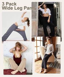 Pantalon droit décontracté léger à taille élastique pour femme avec couleurs personnalisées - Product Image 4