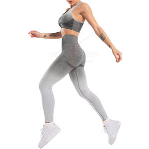 Ensemble de yoga pour femmes de grande taille de haute qualité confortable facile à porter respirant léger sans couture caractéristique disponible motif solide - Product Image 2