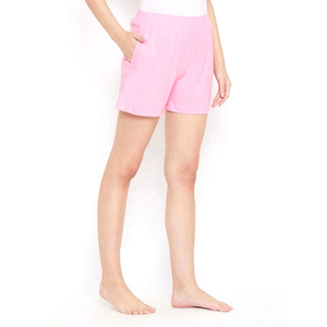 Trajes deportivos casuales de verano personalizados de color rosa sólido para niñas, pantalones cortos calientes de diseño transpirable de alta calidad con cordón, venta al por mayor - Product Image 3