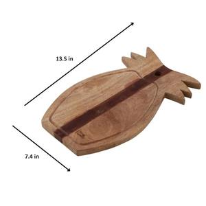 เขียงไม้สับปะรดสำหรับเตรียมผลไม้ ร้านกาแฟ ร้านค้า และเคาน์เตอร์ครัว ใช้สำหรับชีส ผลไม้ ขนมปัง และเสิร์ฟ - Product Image 5