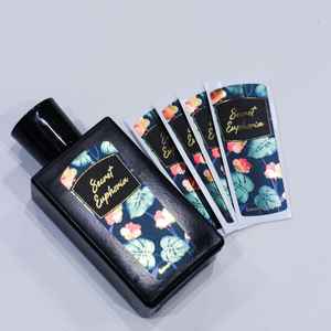 High Quality Golden Chrome Metalized Eco-Friendly Perfume Labels Sticker <b>Waterproof</b> Durable Reusable for Skin Care Lotion - Product Image 1