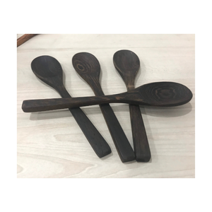 Juego de cuchara y tenedor de madera-Cucharas de cocina hechas de madera natural-Ideal para uso en cocina o servicio de restaurante - Product Image 3