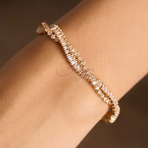 Elegance Glowing Gold Bracelet Exquisitely Adorned Tiny <b>Silver</b> <b>Beads</b> Ideal Amount Of Contrast - Product Image 6