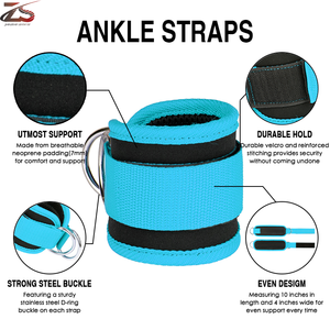 Correas de tobillo Ajustable Gimnasio Pierna Neopreno Acolchado Cinturón de levantamiento de pesas de Pakistán - Product Image 2