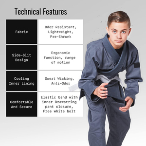 Ensemble promotionnel jeunesse BJJ Gi léger 350 GSM armure de perles uniforme Jiu Jitsu avec pantalon Ripstop uniforme Durable Bjj Gi en vente - Product Image 5