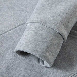 Sudadera con capucha cómoda y transpirable, ropa informal sólida, sudaderas con capucha básicas, algodón mezclado, bolsillo de canguro, prendas de vestir de Color gris - Product Image 4