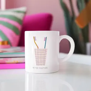 Taza de Cappuccino de Cerámica de Alta Calidad, Diseño Nórdico Moderno Vintage, Apta para Microondas, Térmica, en Stock - Product Image 2