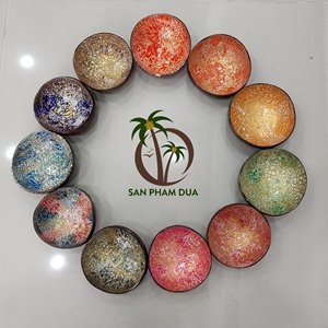 CUENCO LACADO DE COCO DISEÑADO ECOLÓGICO HECHO EN VIET NAM/VENTA CALIENTE CUENCO LACADO DE COCO PARA DECORACIÓN - Product Image 1