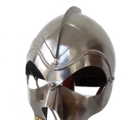 Casco de Gladiador Medieval Maximus para Reenactment, Plateado, Resistente al Óxido, Acabado Antiguo Pulido, Técnica de Corte a Troquel, Armadura de Guerrero Metálica
