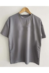 Men Blank Loose Fit <b>Tshirt</b> Purple Color - Product Image 4