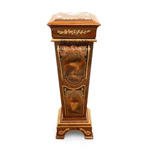 Colonne décorative en bois peinte à la main de luxe - Product Image 1