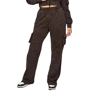 Wholesale Top premium Quality <b>Acid</b> Wash Tracksuits for Women Wholesale <b>Drop</b> Shoulder Lightweight Women Tracksuit 2 piece set - Product Image 5