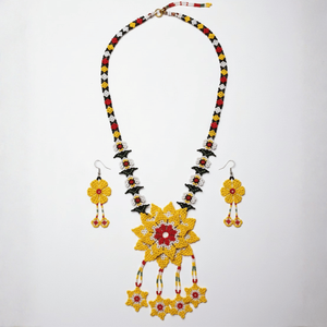 Golden Sunburst <b>Beaded</b> Luxury Fine Jewelry <b>Set</b> 24K Gold Plated Stainless Steel for Party & Gift Occasions - Product Image 3