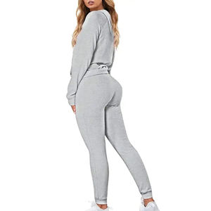 2024 nueva llegada chándal de mujer conjunto de 2 piezas de alta moda a juego mujer ropa de calle ropa deportiva chándal con tamaño personalizado - Product Image 4
