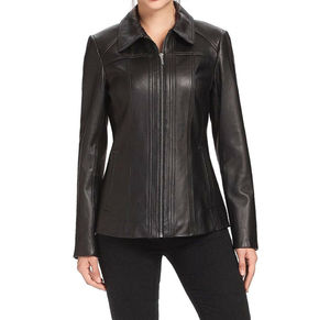 Invierno sólido a prueba de viento PU para las señoras de las mujeres Casual corto Biker chaquetas de cuero con bolsillo con cremallera - Product Image 5