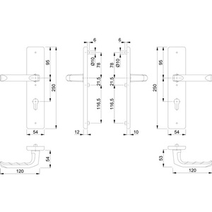 HOPPE London 113/2221/2210 Aluminium F1 72 mm 37-47 mm Schutzgarnitur <b>Storage</b> <b>Lockers</b> Product - Product Image 3