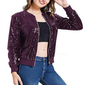 Custom Design Breathable Knitted Sequin <b>Jacket</b> <b>for</b> <b>Women</b> Glitter <b>Evening</b> Wear with Solid Color <b>for</b> Festival Wear - Product Image 2