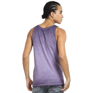 Camiseta sin mangas morada lavada para hombre de moda Camiseta sin mangas de algodón ligero de ajuste relajado para hombre Ideal para gimnasio de verano o estilo de calle - Product Image 4