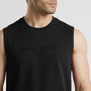 Camiseta sin Mangas GAI Perform para Hombre, Corte Regular, Estilo Básico para Gimnasio, Color Negro Liso, Cuello con Capucha, Talla XL, Material Transpirable de Algodón y Spandex - Product Image 3