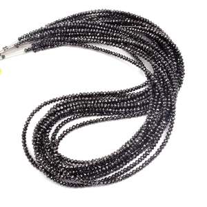 ลูกปัดเพชรดำทรงรอนเดลเหลี่ยมเพชรพลอยขนาด 2.2-3 มม. ชนิดธรรมชาติ - Product Image 3