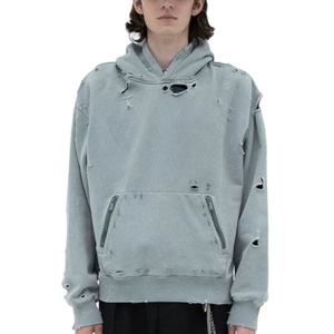 Sweats à capuche pour hommes lavage à l'acide uni couleur unie blanc grande taille poids lourd 2024 sweat à capuche pour hommes lavage à l'acide basiques sweat à capuche - Product Image 1