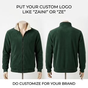 380 GSM Heavyweight Polar Fleece <b>Jacket</b> Forest Green Full Zip Winter Wear Custom Embroidery Print Logo OEM - Product Image 1