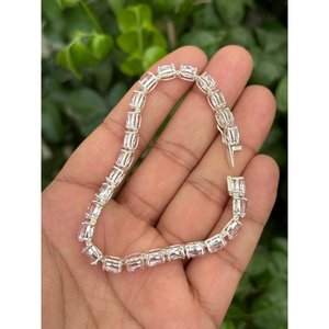 Pulsera de tenis de plata 925 con kunzita, accesorio de moda - Product Image 4