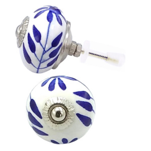 Flores azules Perillas de cerámica Calidad Exportación Cajón Gabinete Manija Tiradores para cocina Tocador Sala de estar Villa Almacén al aire libre - Product Image 2