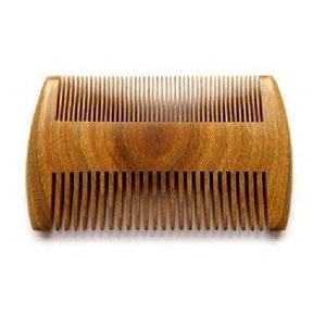 Peine de barba de madera de doble cara para hombre, tamaño de bolsillo, antiestático, para barba y bigote, herramienta de aseo de madera natural - Product Image 1