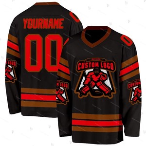 Camiseta de Hockey Personalizada con Nombre, Impresión por Transferencia de Calor, Degradado Retro, Transpirable, Sin Costuras, 100% Poliéster, Colorida, Manga Larga - Product Image 3