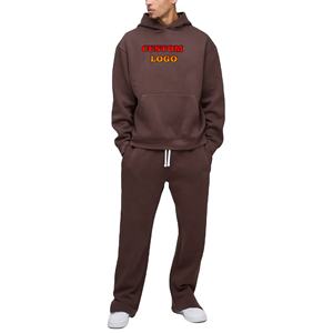 ชุดวอร์ม2ชิ้นโอเวอร์ไซส์สำหรับผู้ชายทรงแบ็กกี้ผ้าฝ้าย100% ปักโลโก้ได้ตามต้องการ - Product Image 1