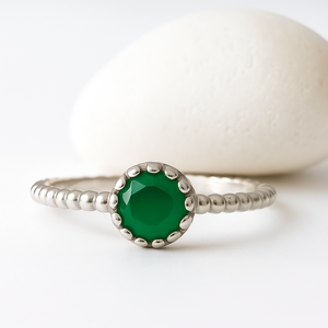 Classy Fine Jewelry Bohemian Rhodium Plated Green Onyx Bezel <b>Set</b> <b>Ring</b> <b>Silver</b> Band Women's Wedding Engagement Party Everyday Gift - Product Image 4