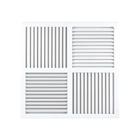 Diffuseur de plafond rectangulaire multidirectionnel en aluminium anodisé avec options personnalisables, garantie 1 an, pour usage hospitalier et scolaire