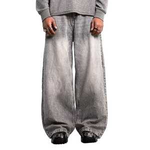 Pantalones Vaqueros de Mezclilla para Hombre, Estilo Urbano, Hip Hop, Holgados, Desgastados, con Efecto Deslavado, Personalizados - Product Image 1