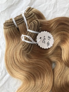 หนังกำพร้าบราซิลเรียงเวอร์จินที่ยังไม่ได้สีดิบ #18รวมกลุ่มผมร่างกายขายส่ง100% Remy มนุษย์ผมของผู้ขายการรวมกลุ่ม - Product Image 3