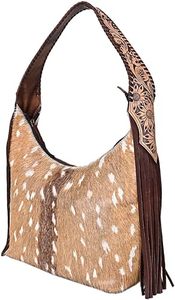 Great Collection of Ladies Hobo Purse New Arrival Hand Tooled Carving Handbag Tote Bag Real Cowhide Fur Leather Bag - Product Image 2