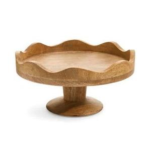 Mini support à gâteau en bois avec finition et conception personnalisées à un étage Support à gâteau en métal disponible avec plusieurs tailles - Product Image 1