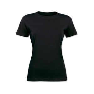 Camiseta Negra de Cuello Redondo para Mujer, Superventas, Personalizada, Manga Corta, Tallas Grandes, Lisa, Teñida, Precio Económico al por Mayor - Product Image 1