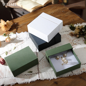 WEIMEI Customization Logo Luxury Necklace Pendant Bracelet Ring Paper Slide Out Drawer Jewelry Packing <b>Box</b> Caja Joyeria - Product Image 1