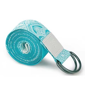 Correa de Yoga de algodón orgánico 100%, cinturón de yoga con logotipo personalizado de 8 pies de longitud - Product Image 1