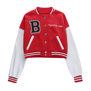 Haute qualité femmes Baseball Varsity vestes personnalisé mode Varsity veste hiver laine corps et cuir manches vestes - Product Image 1